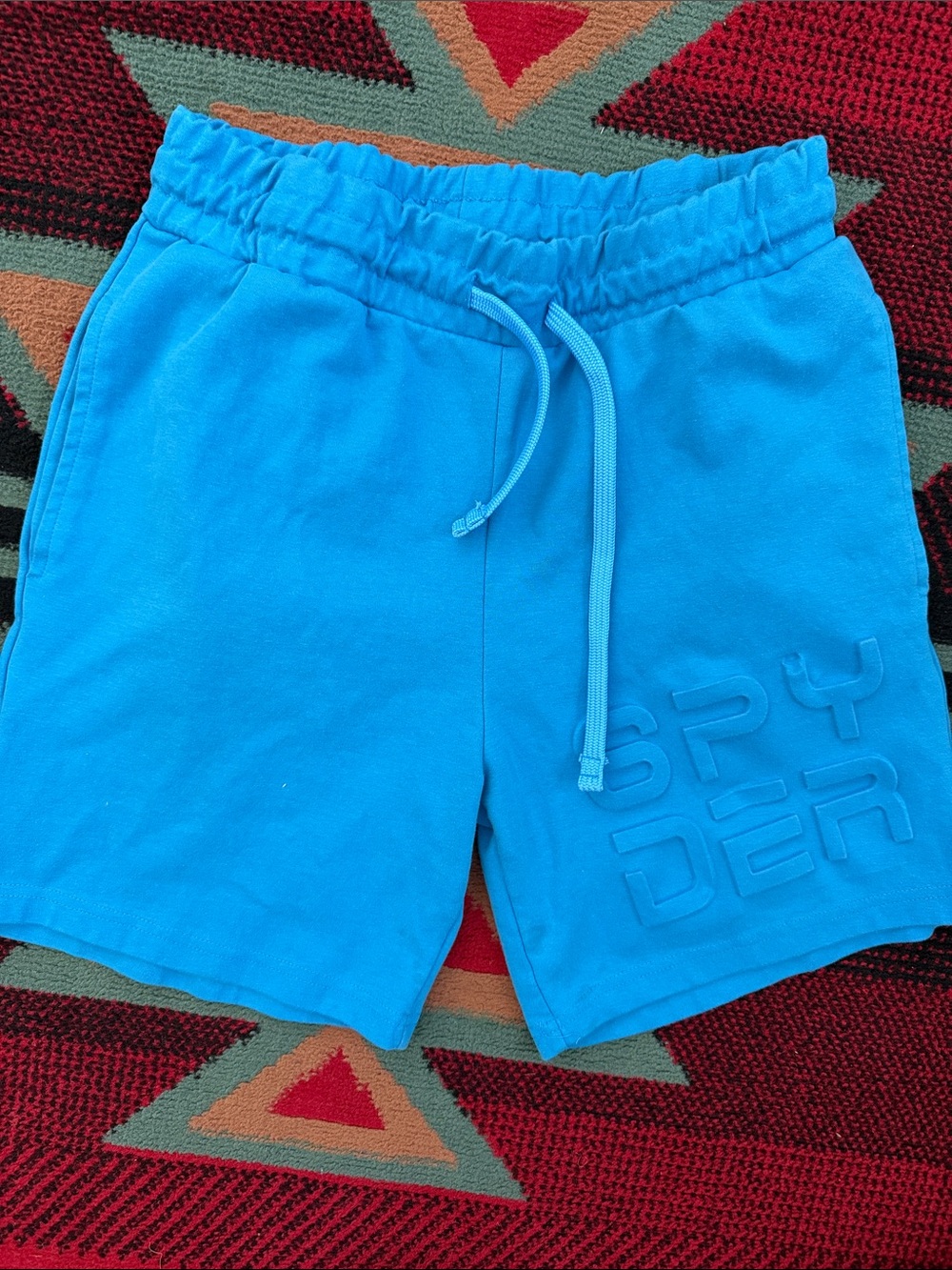 Spyder Men’s Bright Turquoise Athletic Shorts with Embossed Logo